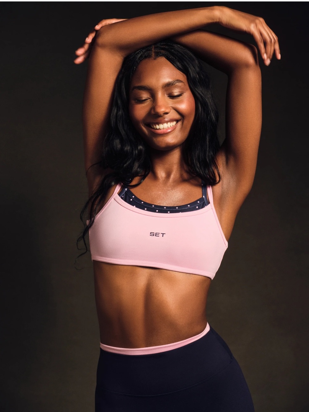 Set active FORMCLOUD Cloud Polka Dot Training Bra — Confetti XS